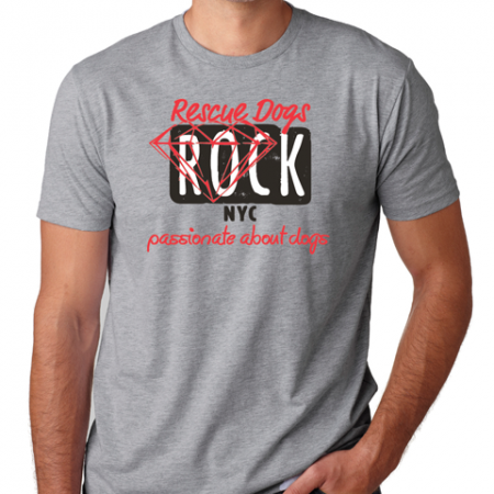 Rescue dogs rock grey unisex t-shirt
