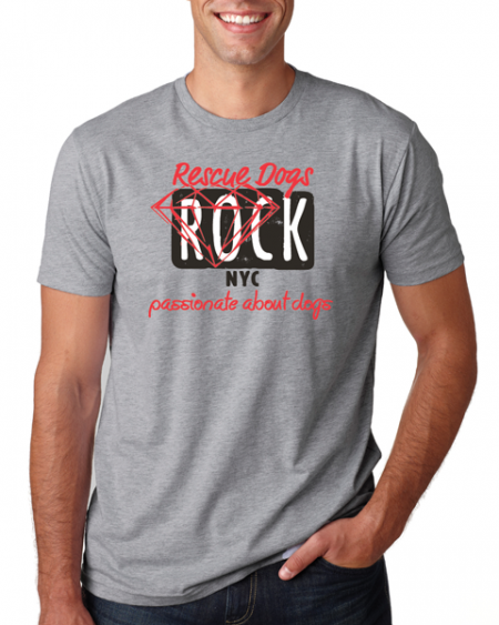Rescue dogs rock grey unisex t-shirt